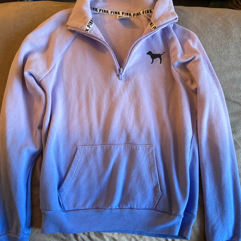 VS pink ombré purple quarter zip